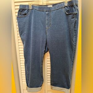 Catherines Blue Denim Jeans with rolled cuffs